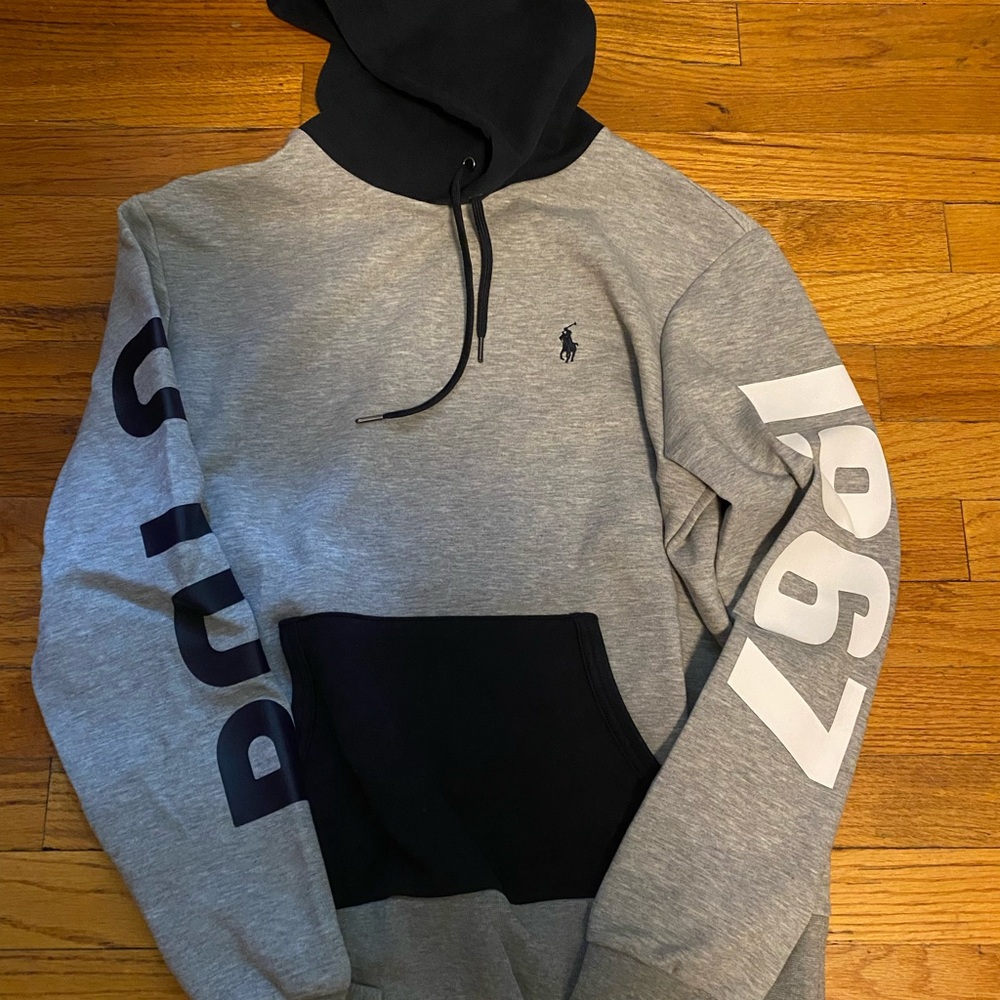 Polo by Ralph Lauren 1967 Gray Hoodie with Navy Accents